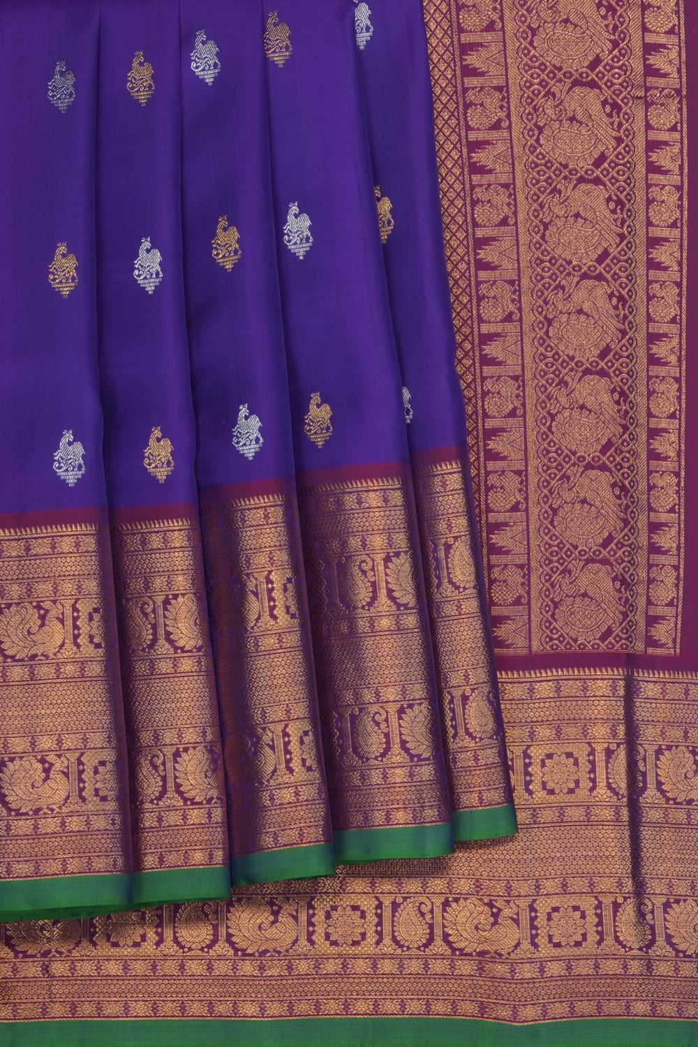 Image of Purple Gadwal Silk Saree