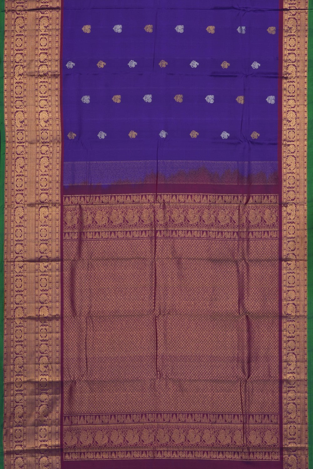Image of Purple Gadwal Silk Saree