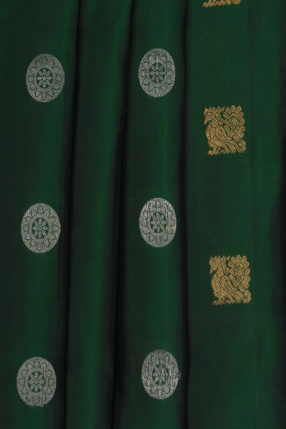 Image of Green Gadwal Silk Saree