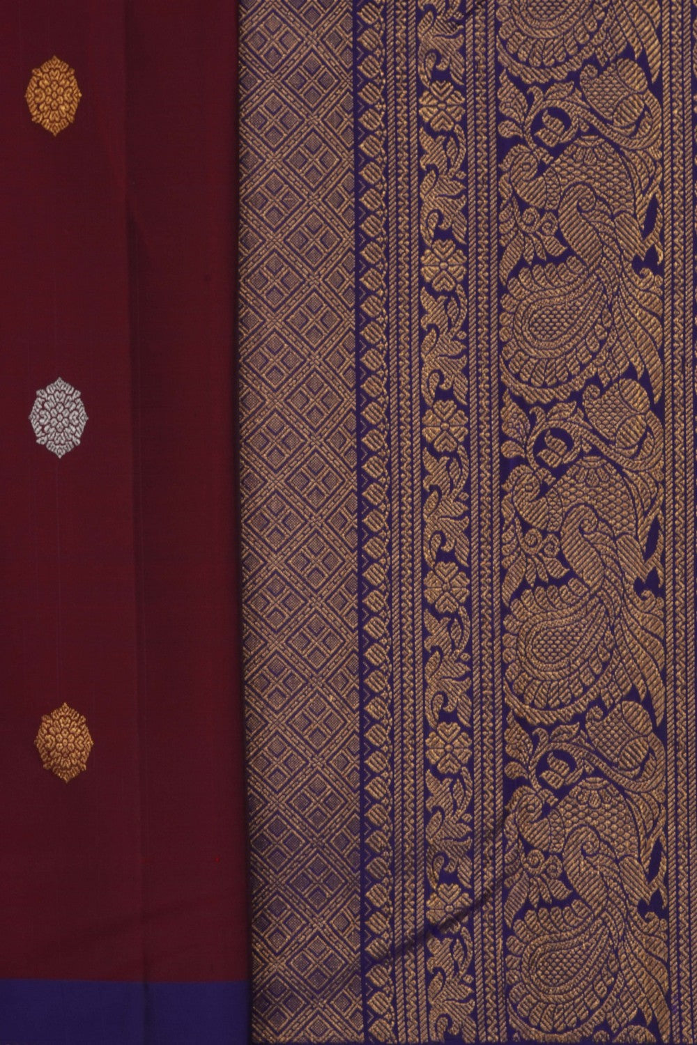 Image of Maroon Gadwal Silk Saree