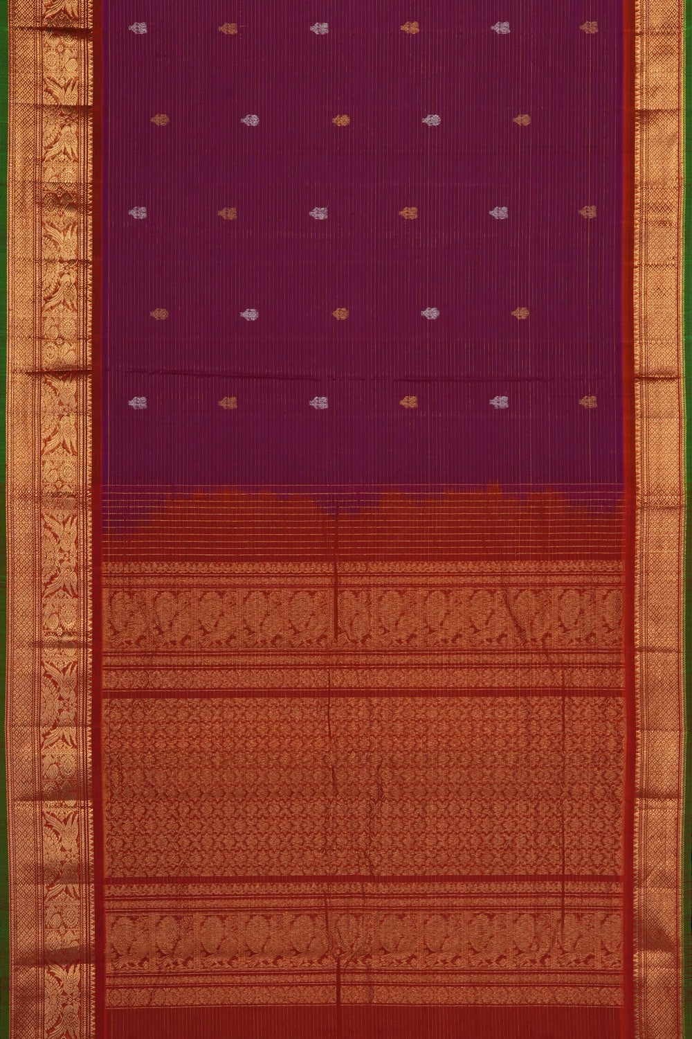 Image of Magenta Gadwal Silk Cotton Saree
