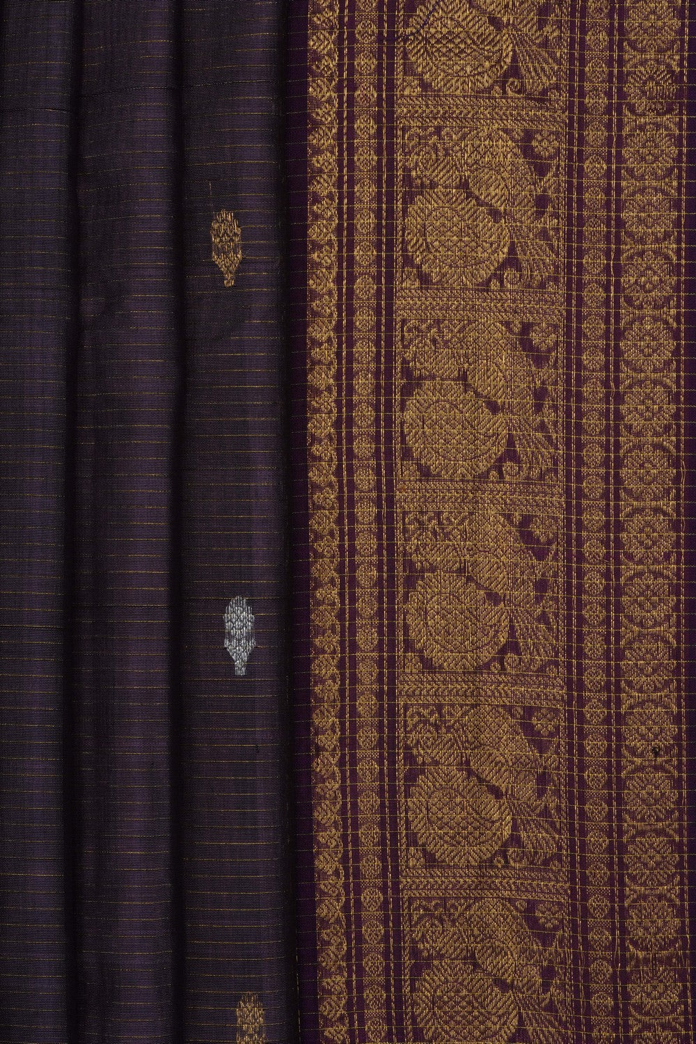 Image of Purple Gadwal Silk Cotton Saree