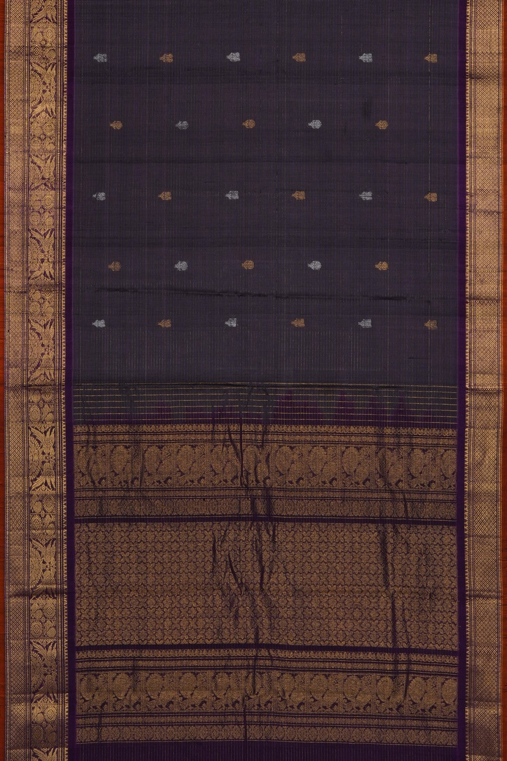 Image of Purple Gadwal Silk Cotton Saree