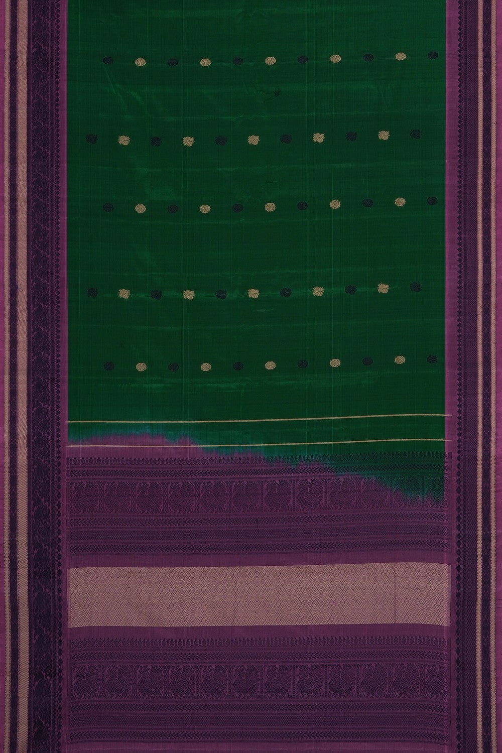 Image of Green Gadwal Silk Cotton Saree