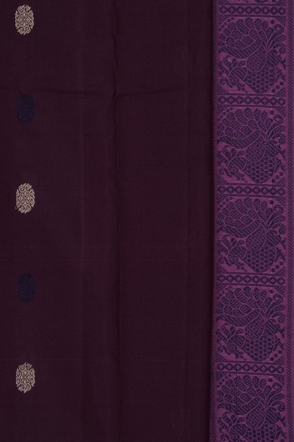 Image of Violet Gadwal Silk Cotton Saree