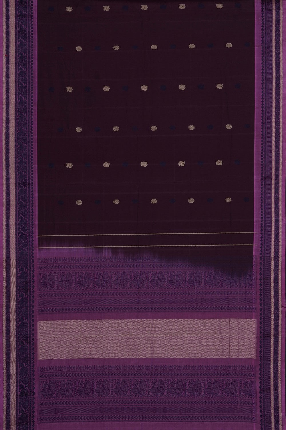 Image of Violet Gadwal Silk Cotton Saree