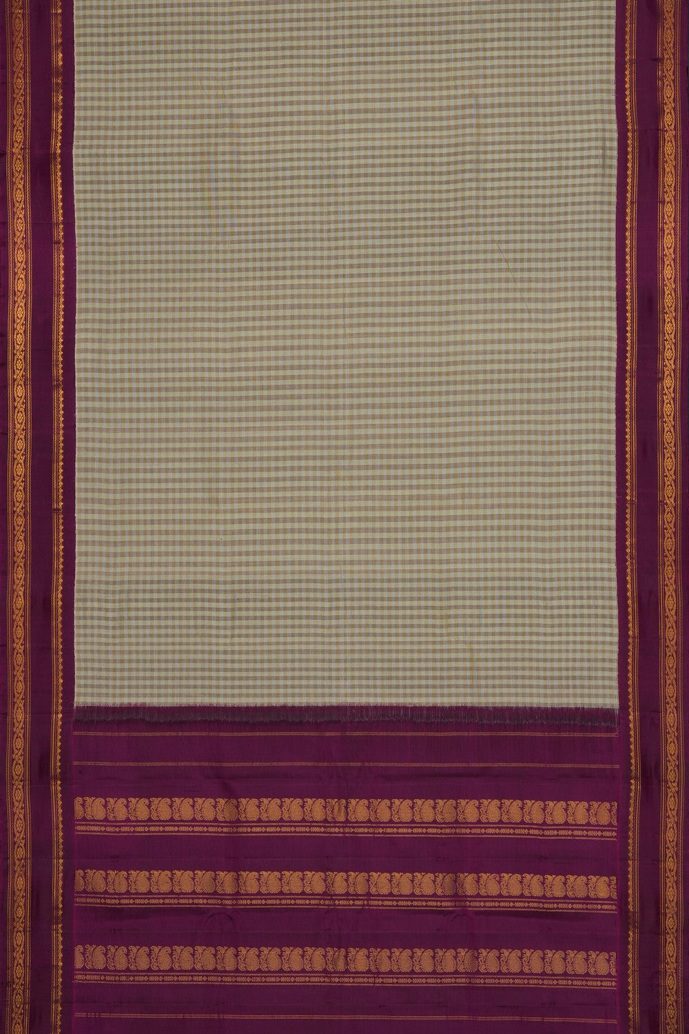 Image of Cream Gadwal Cotton Saree