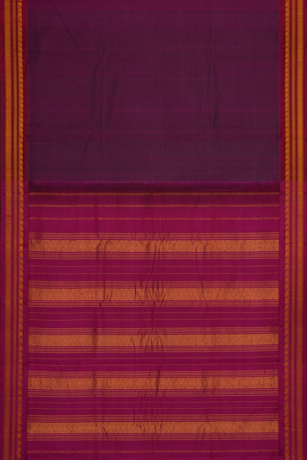 Image of Magenta Gadwal Cotton Saree