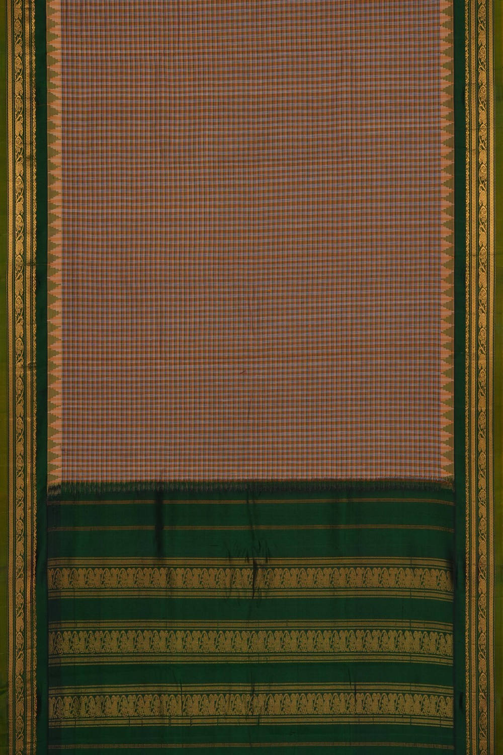 Image of Peach Gadwal Cotton Saree