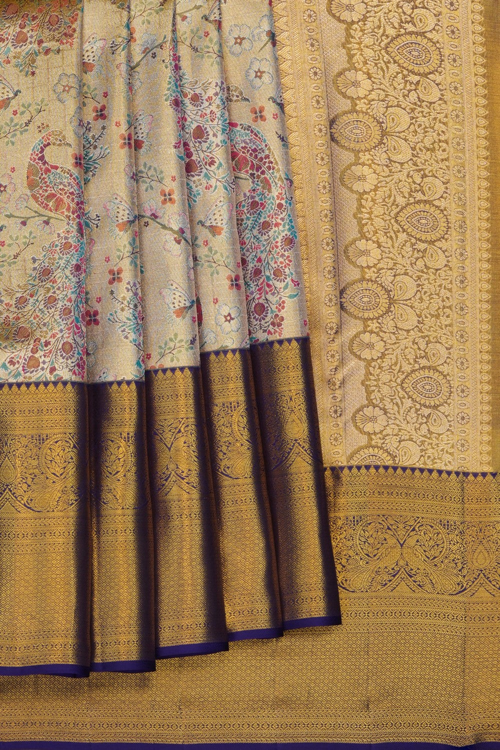 Image of Gold Kanchipattu Tissue Brocade Saree