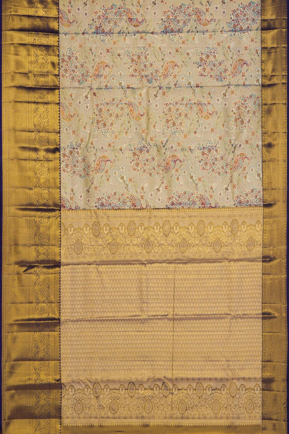 Image of Gold Kanchipattu Tissue Brocade Saree