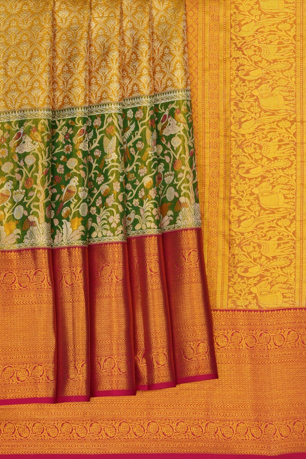 Image of Gold Kanchipattu Tissue Brocade Saree