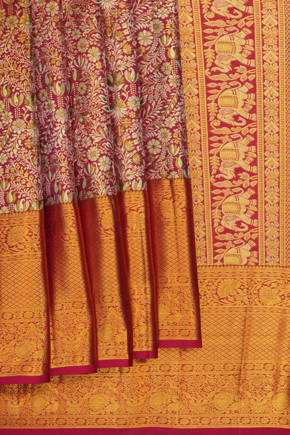 Image of Pink Kanchipattu Brocade Saree