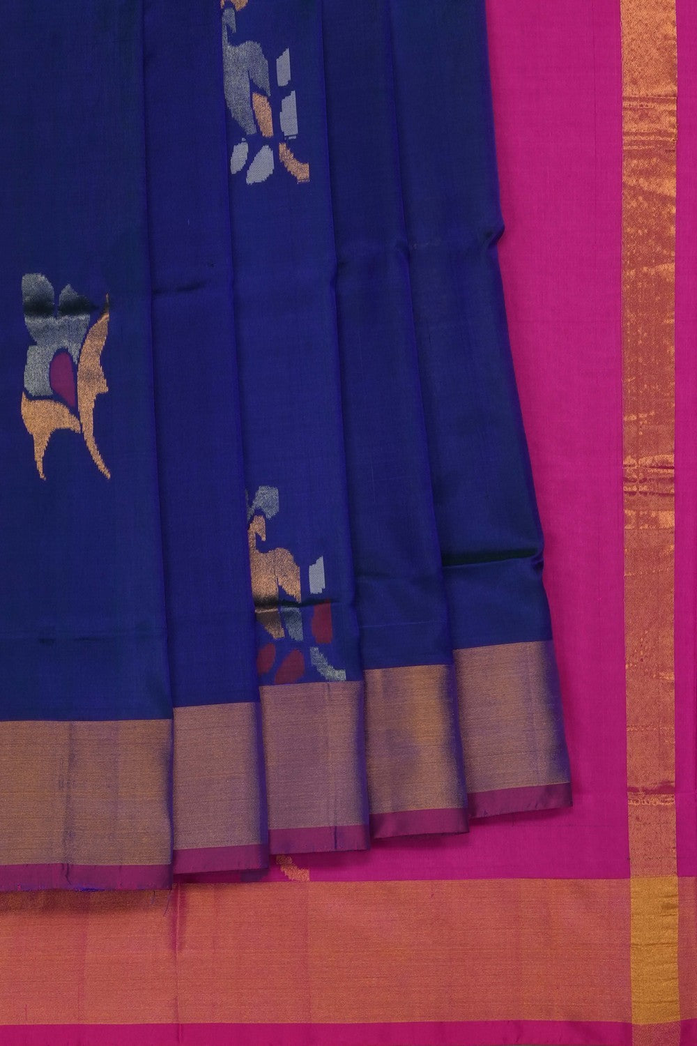 Image of Peacock Blue Uppada Silk Saree