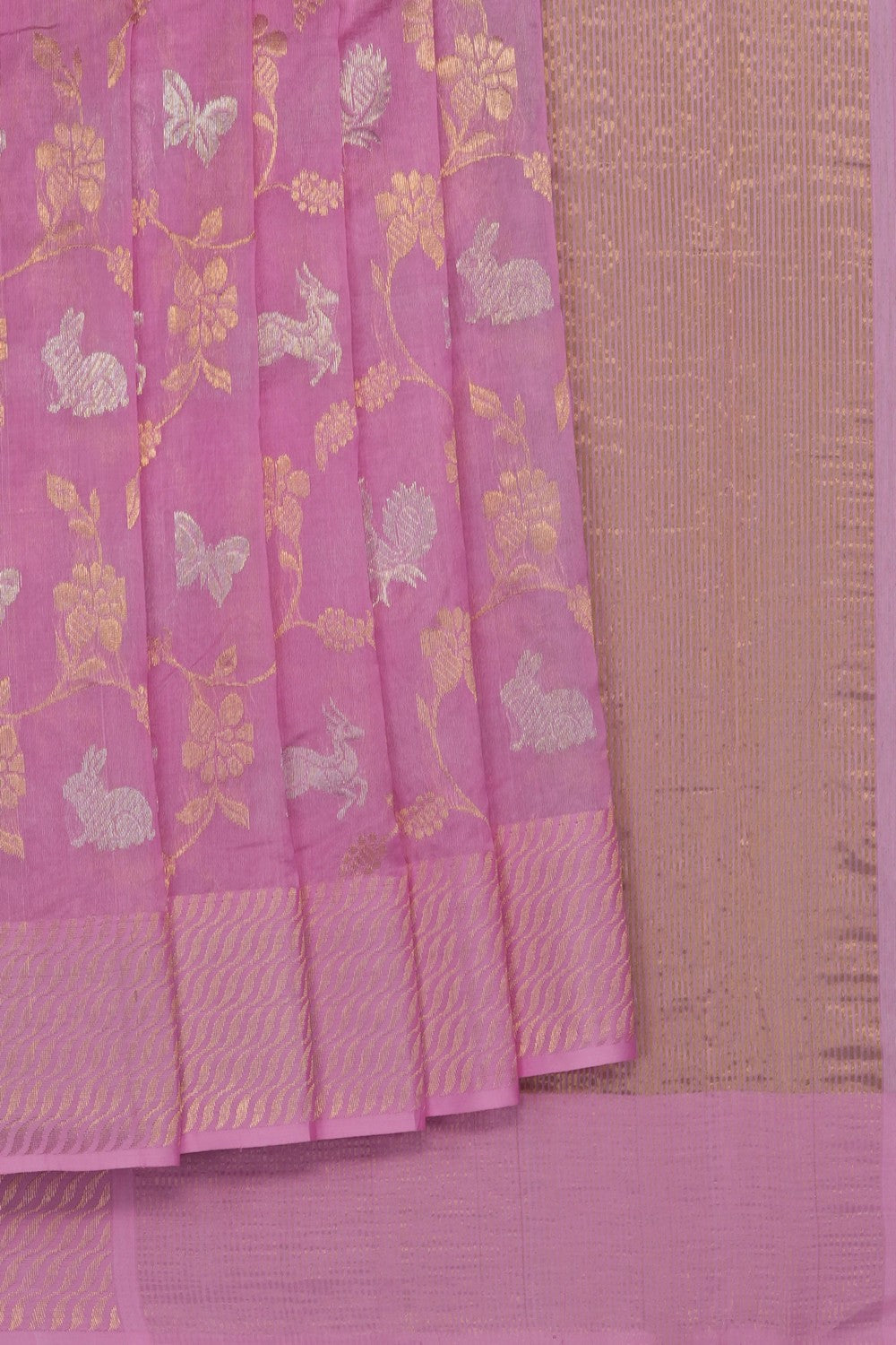 Image of Lotus Pink Chanderi Saree