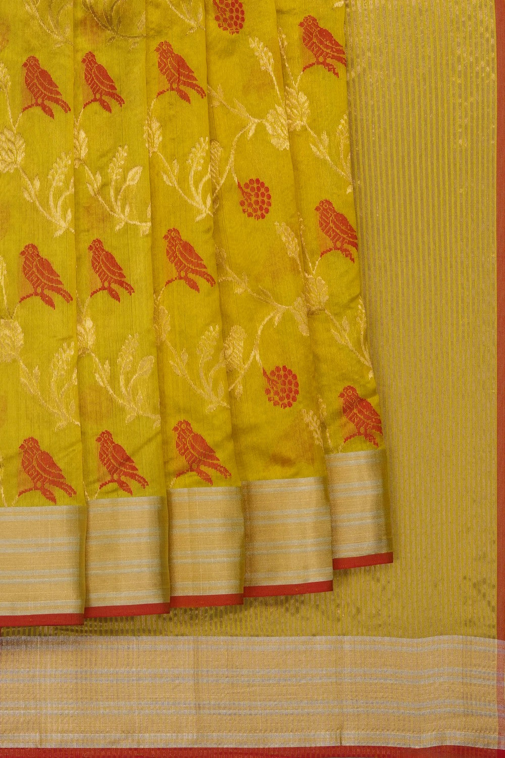 Image of Spring Green Chanderi Saree