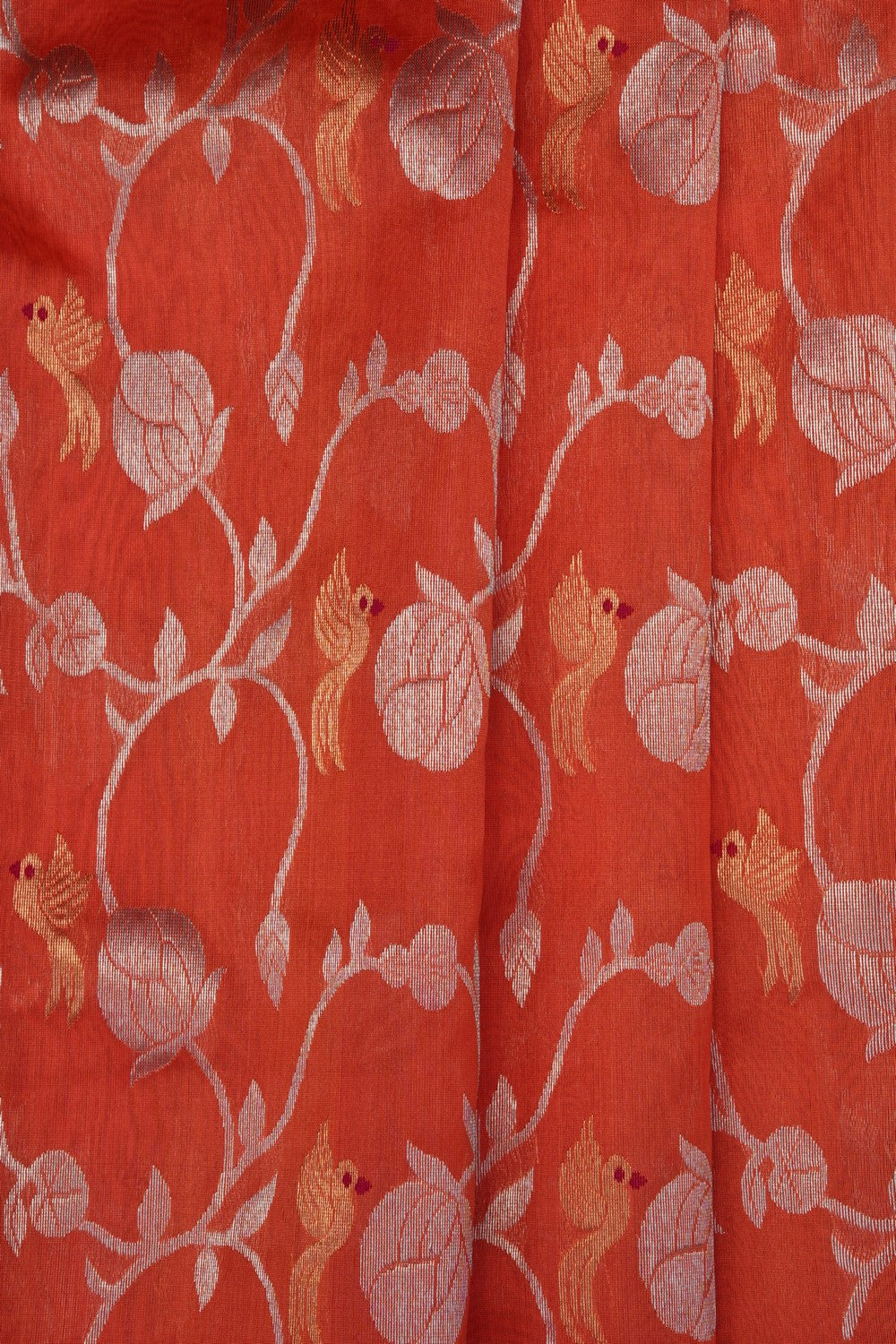Image of Orange Chanderi Saree
