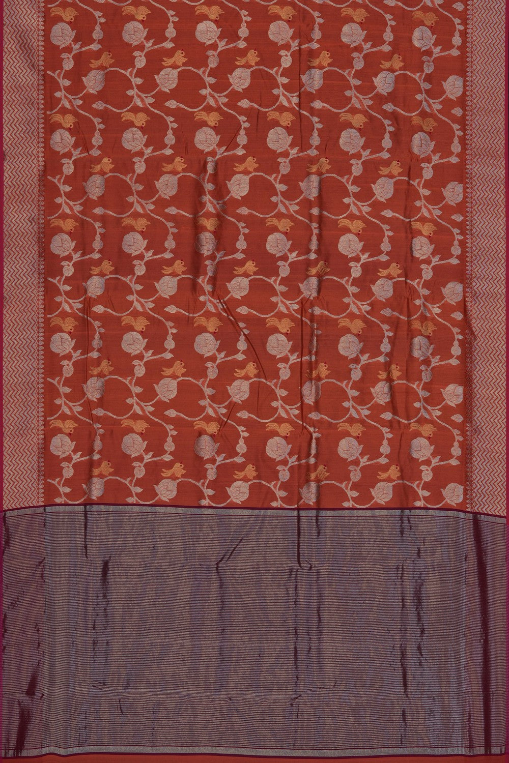 Image of Orange Chanderi Saree
