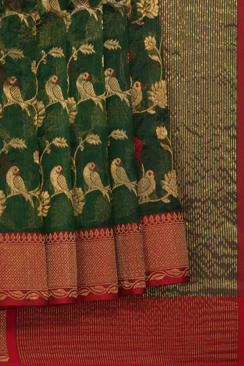 Image of Green Chanderi Saree