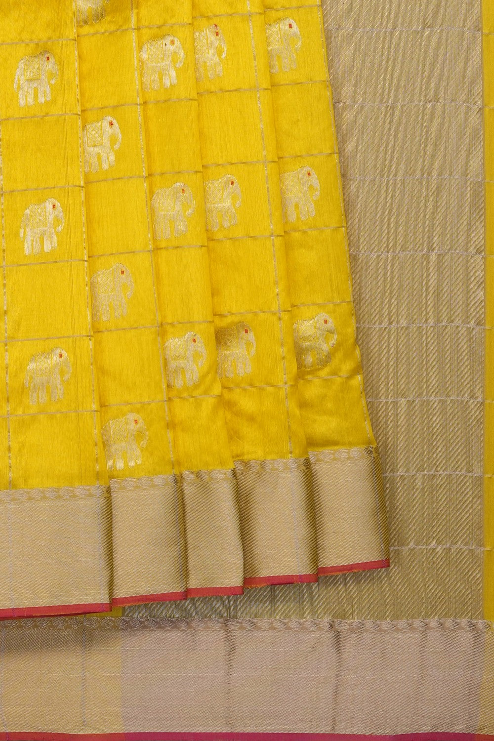 Image of Yellow Chanderi Saree