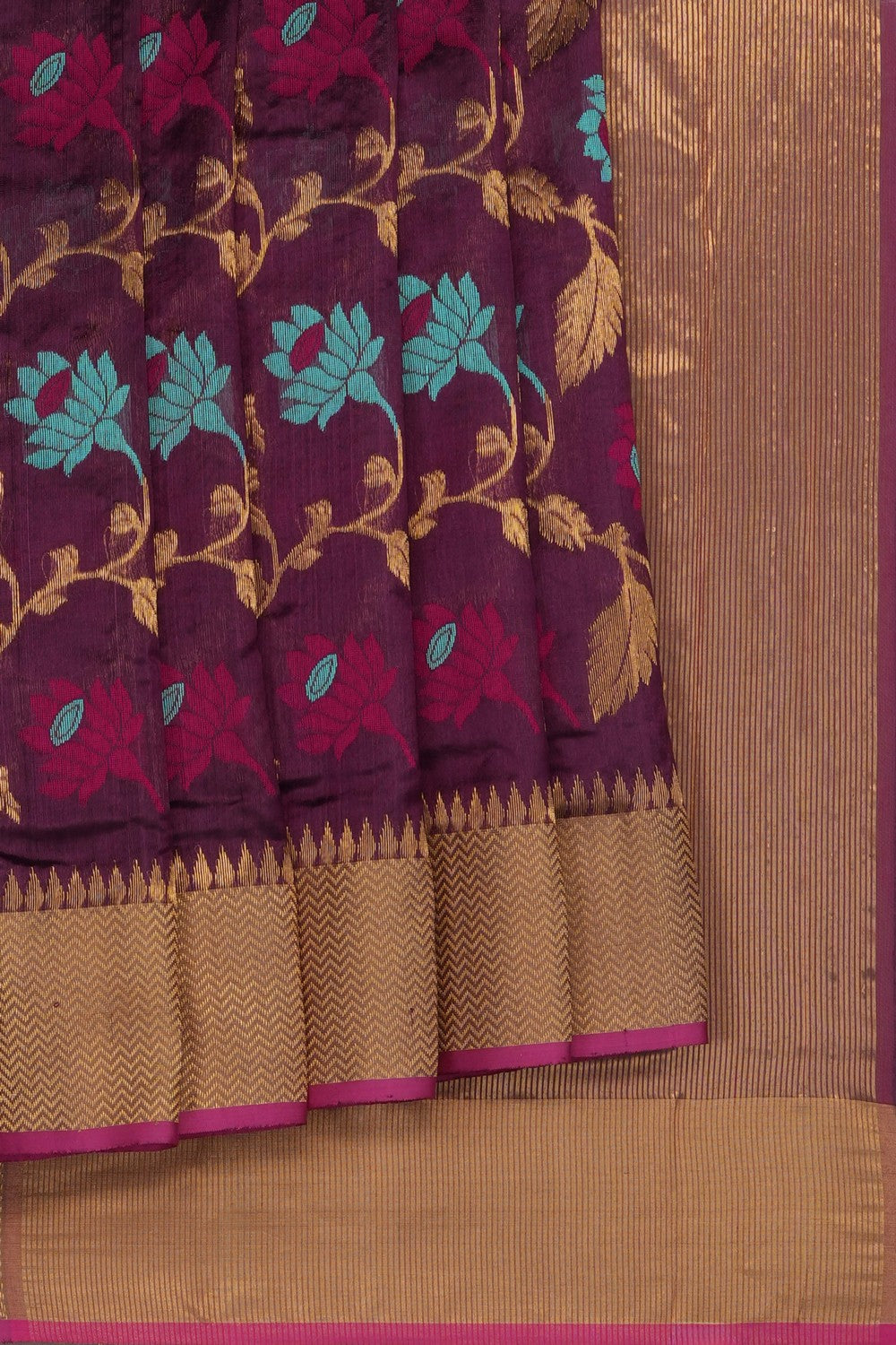 Image of Violet Chanderi Saree