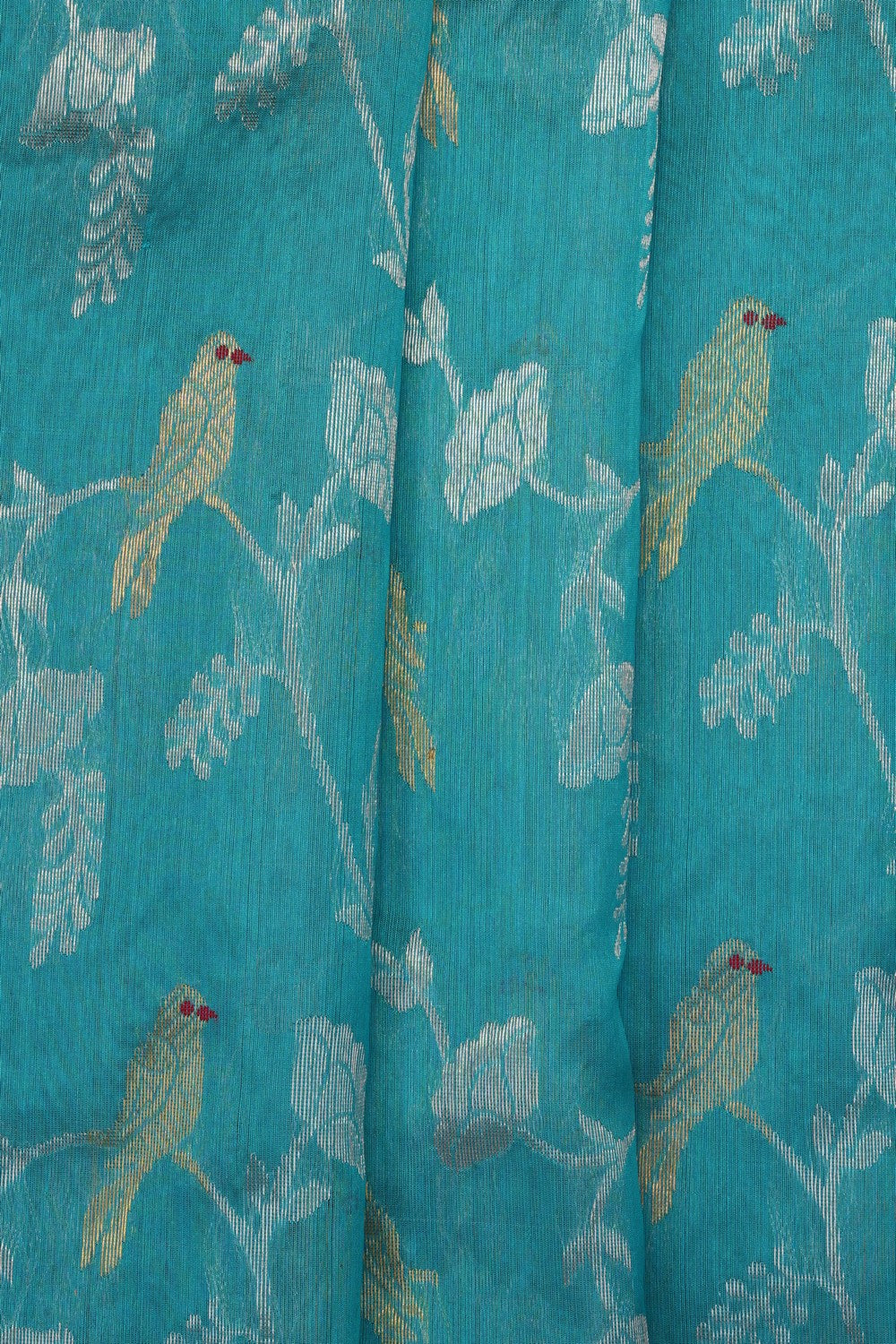 Image of Sea Blue Chanderi Saree