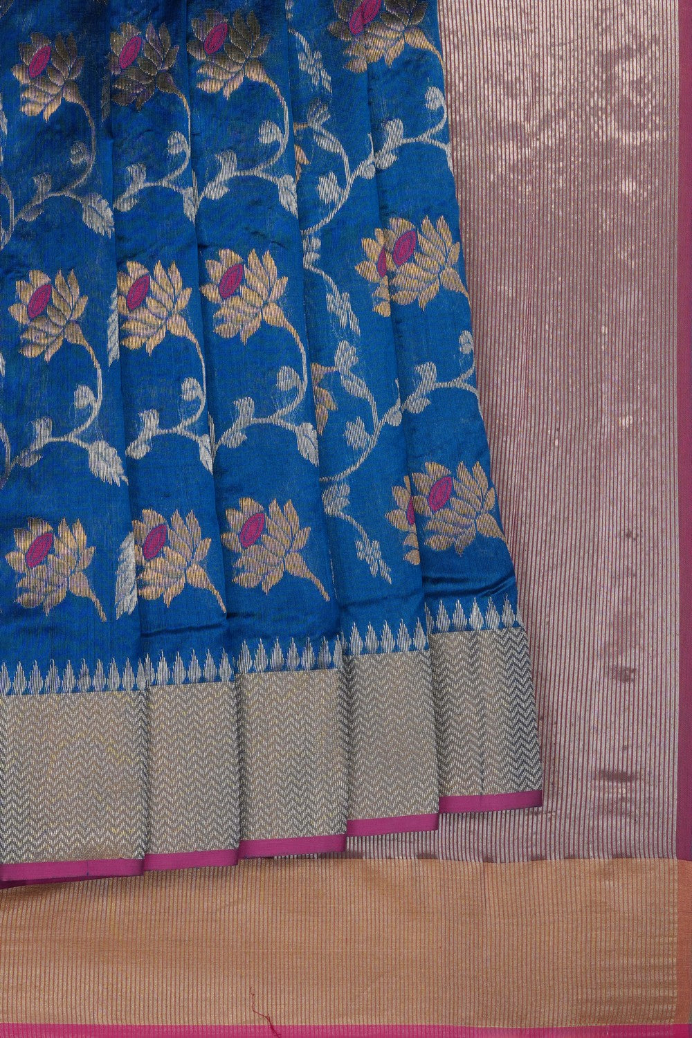 Image of Blue Chanderi Saree