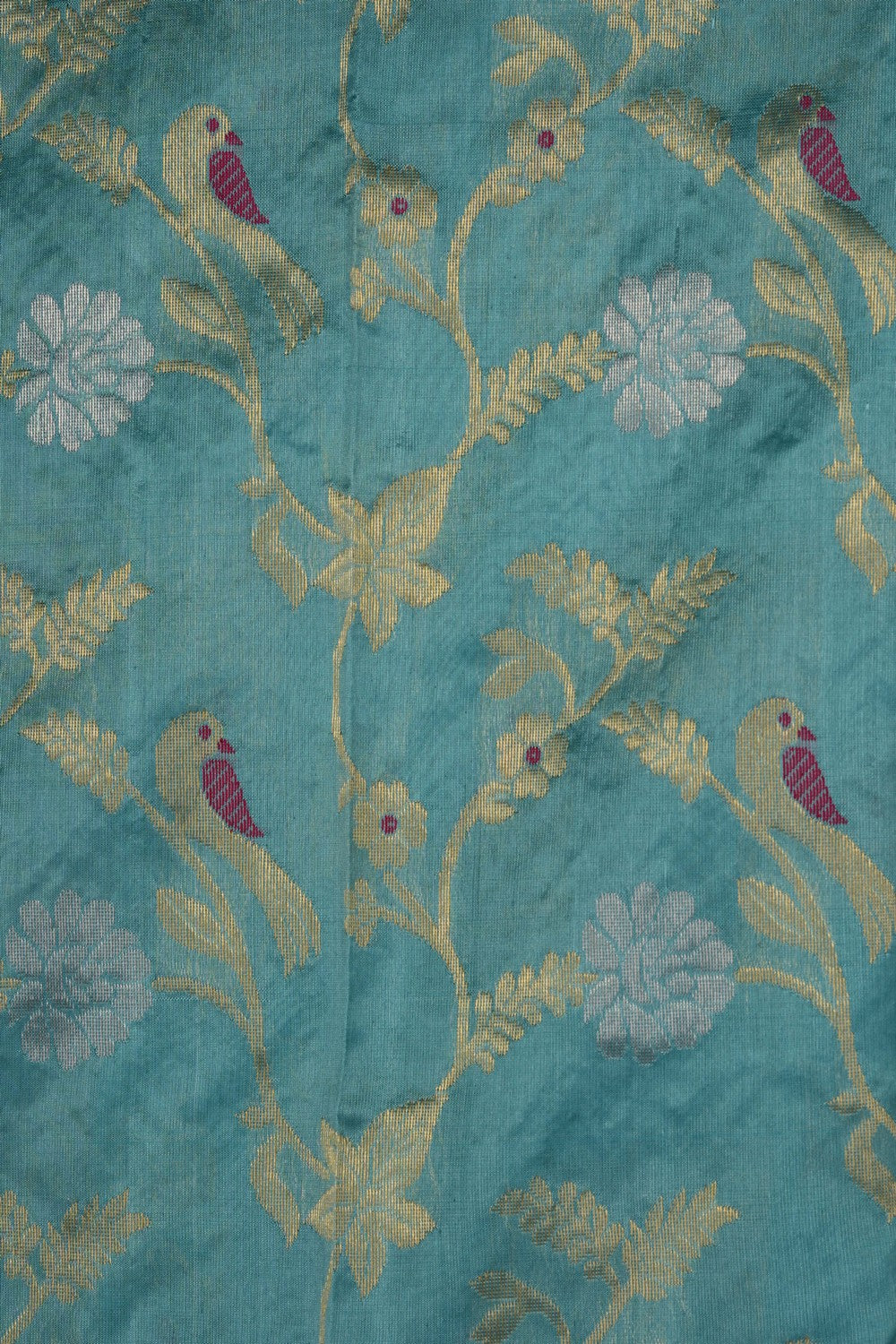 Image of Sea Blue Chanderi Saree