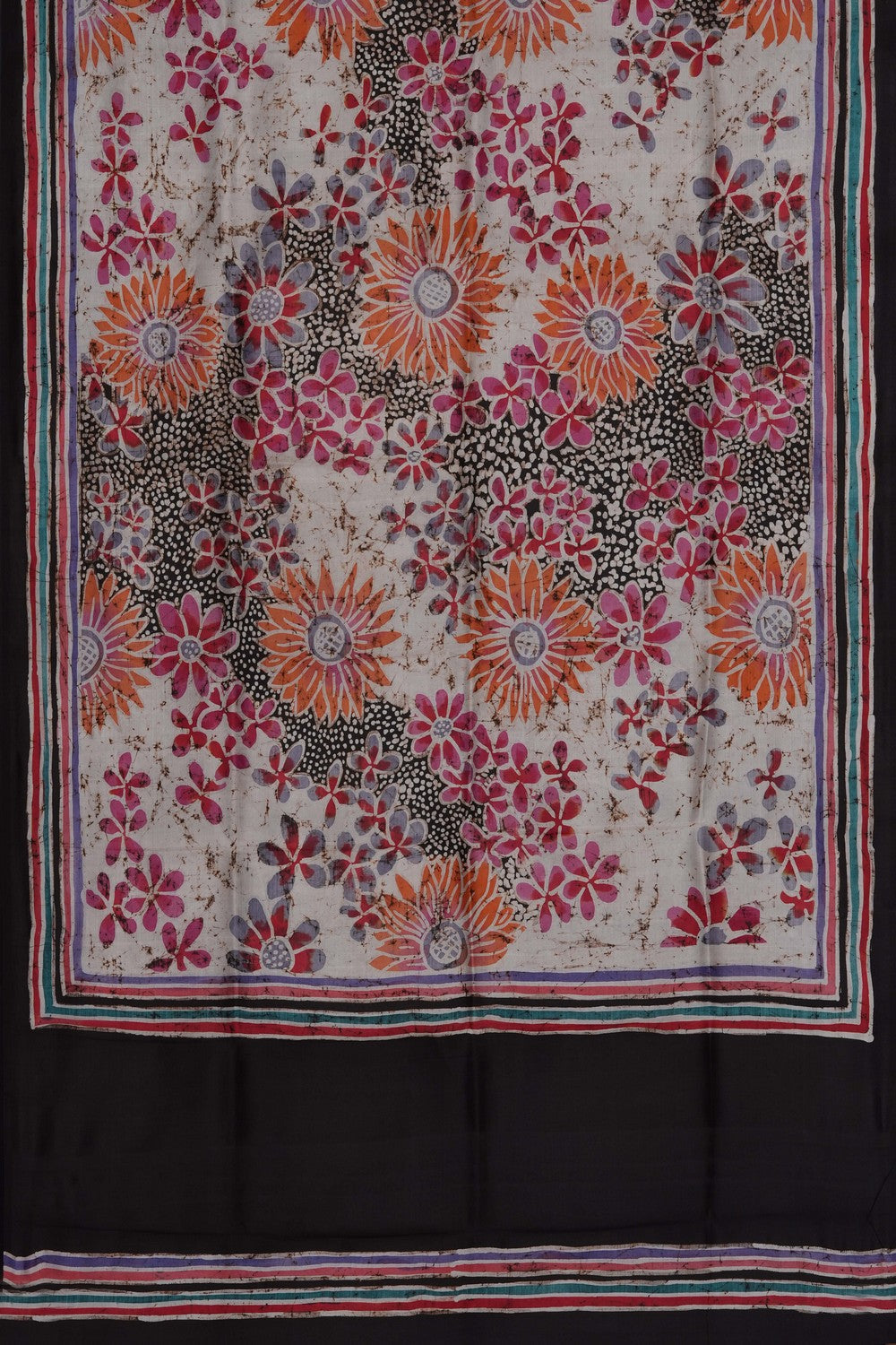 Image of Batik Printed Tussar Silk Saree