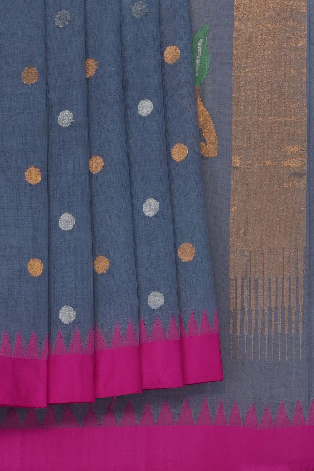 Image of Grey Ponduru Cotton Saree