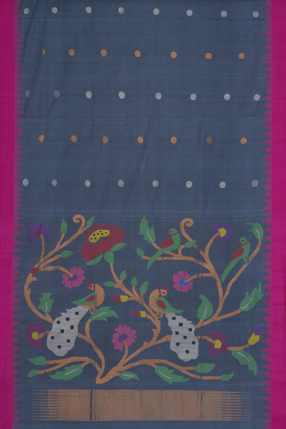 Image of Grey Ponduru Cotton Saree