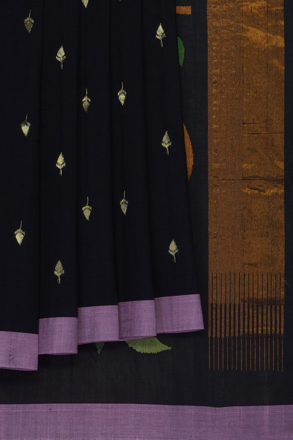 Image of Black Ponduru Cotton Saree