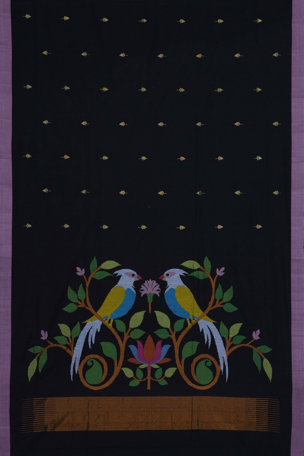 Image of Black Ponduru Cotton Saree