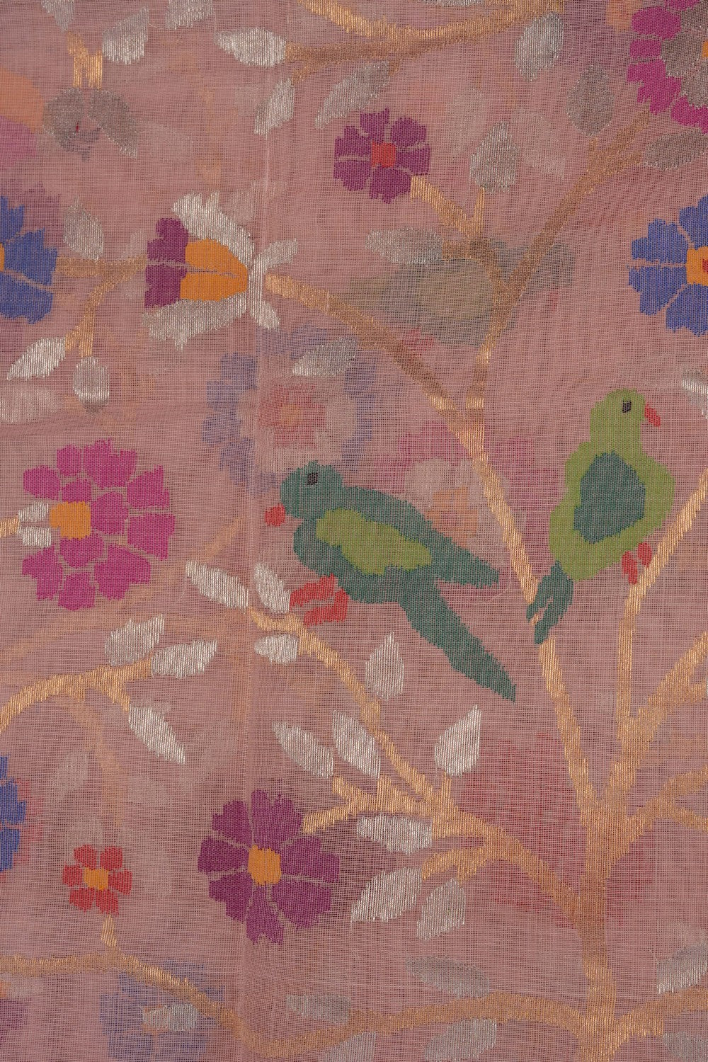 Image of Pastel Pink Ponduru Cotton Saree