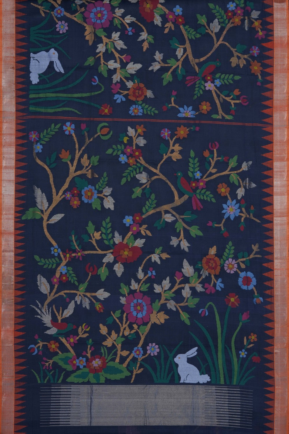 Image of Grey Ponduru Cotton Saree