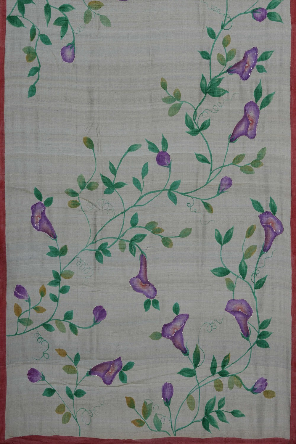 Image of Aqua Green Tussar Silk Embroidery Saree