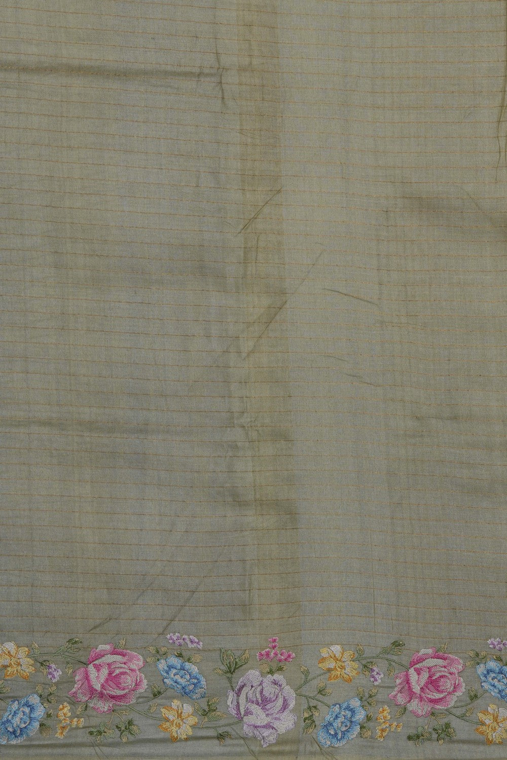 Image of Tussar Silk Embroidery Saree