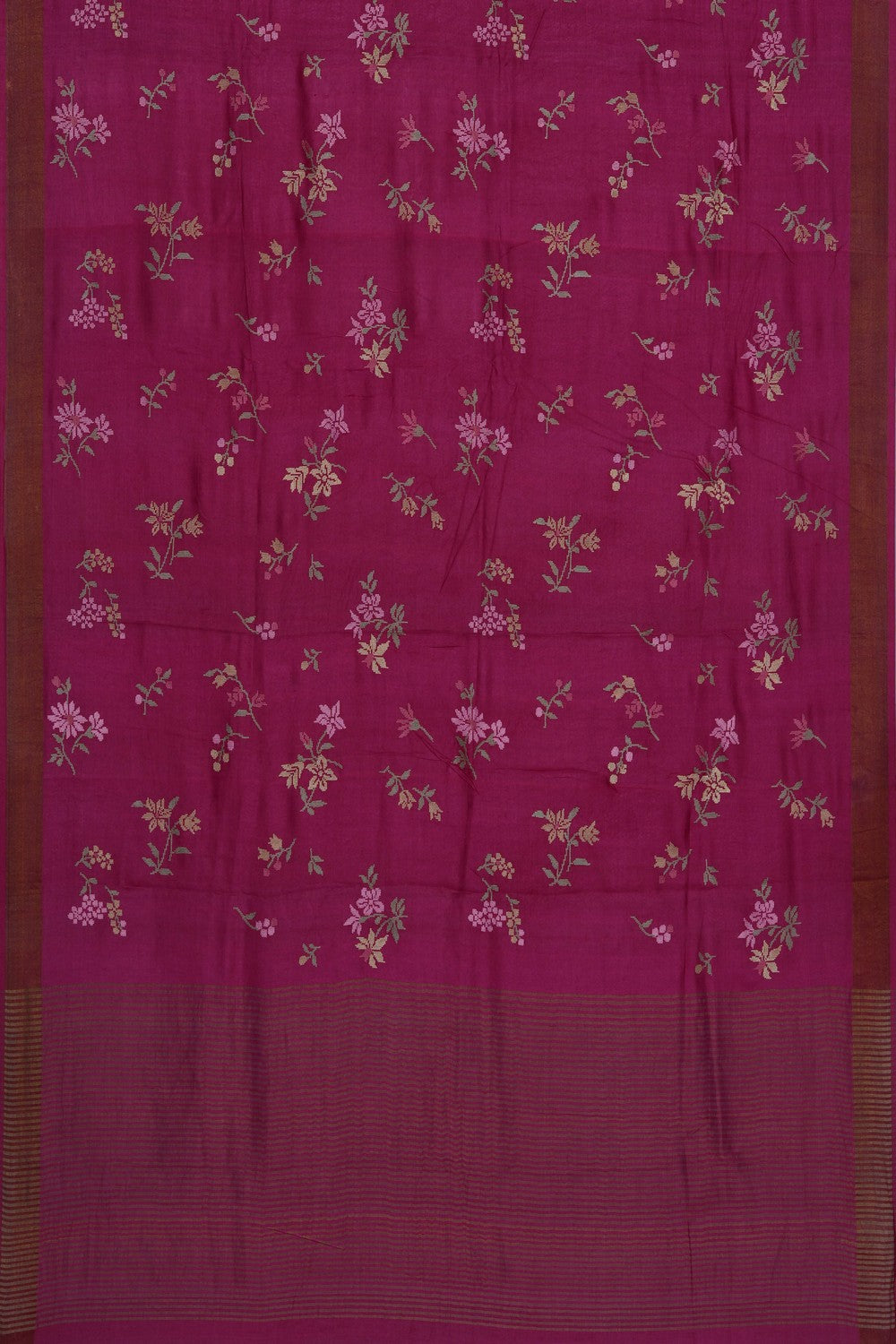 Image of Tussar Silk Embroidery Saree