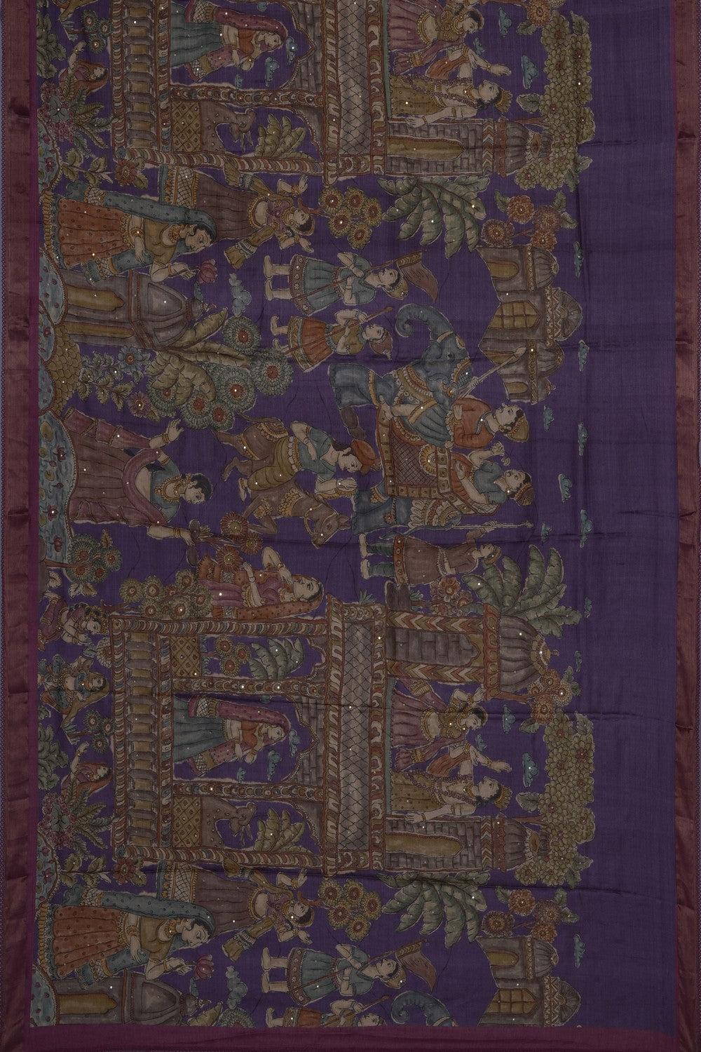 Image of Tussar Silk Kalamkari Saree