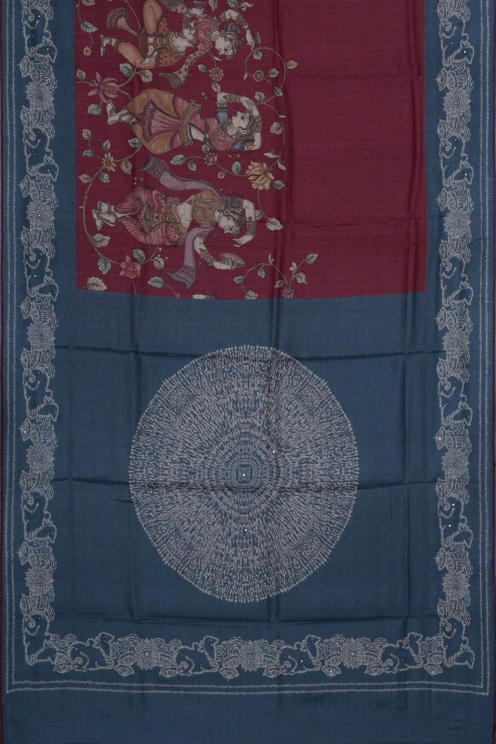 Image of Tussar Silk Embroidery Saree