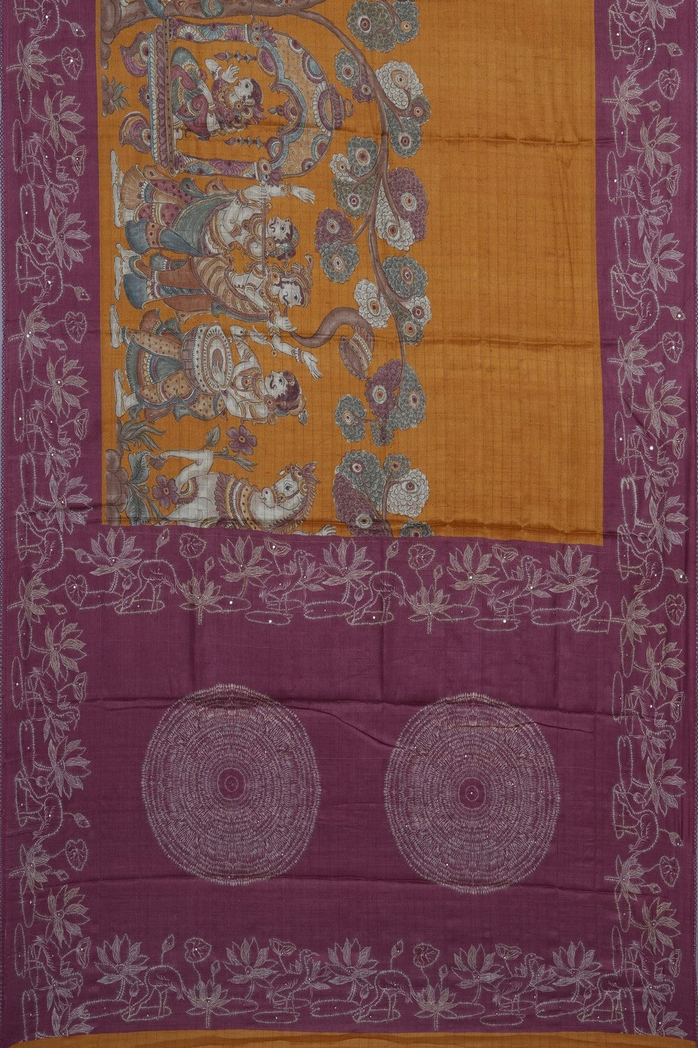 Image of Tussar Silk Embroidery Saree