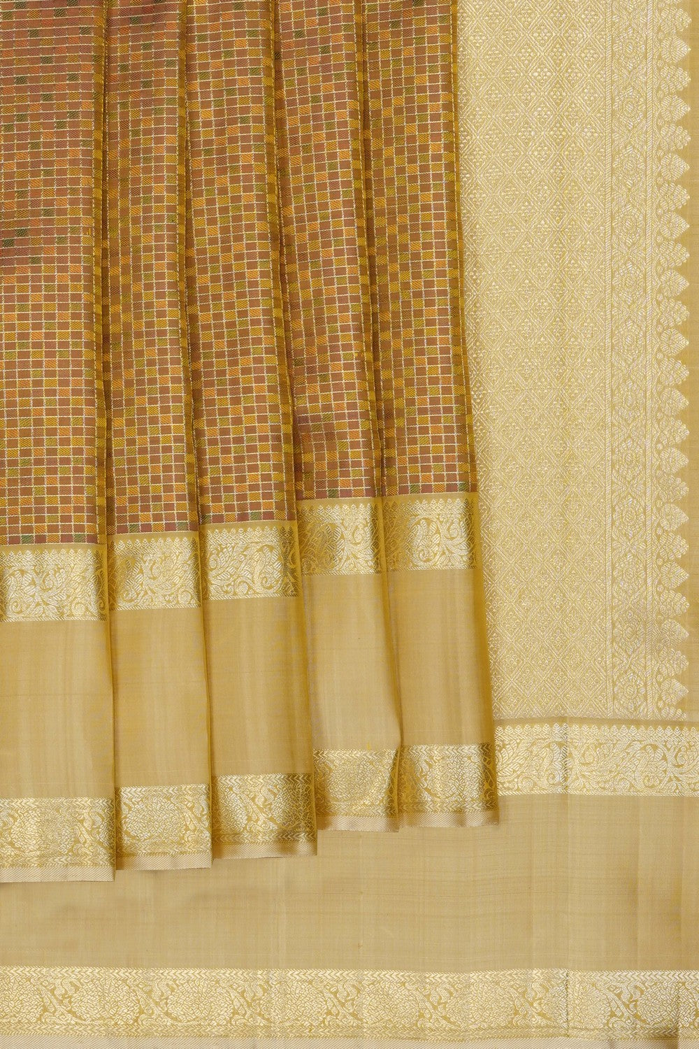 Image of Brown Arani Silk Kattam Saree