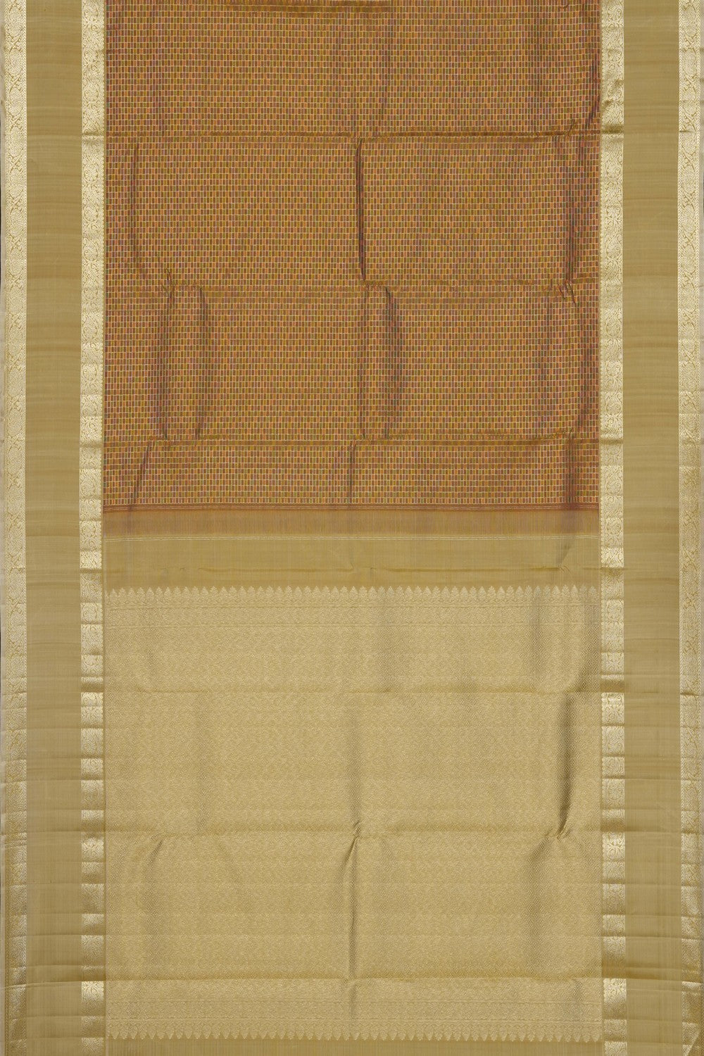 Image of Brown Arani Silk Kattam Saree