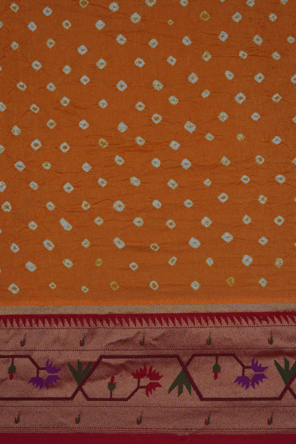 Image of This exquisite Fusion Bandhani Paithani Saree