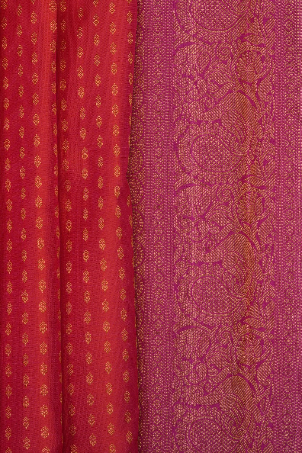 Image of Coral-Pink Arani Silk Saree