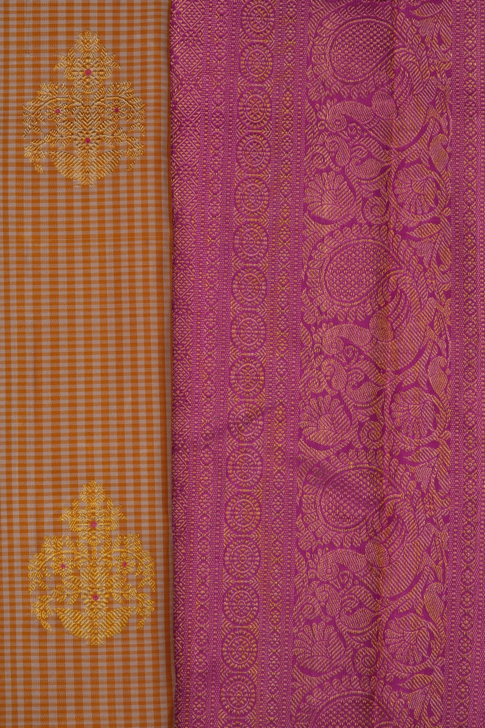 Image of Brown Arani Silk Kattam Saree