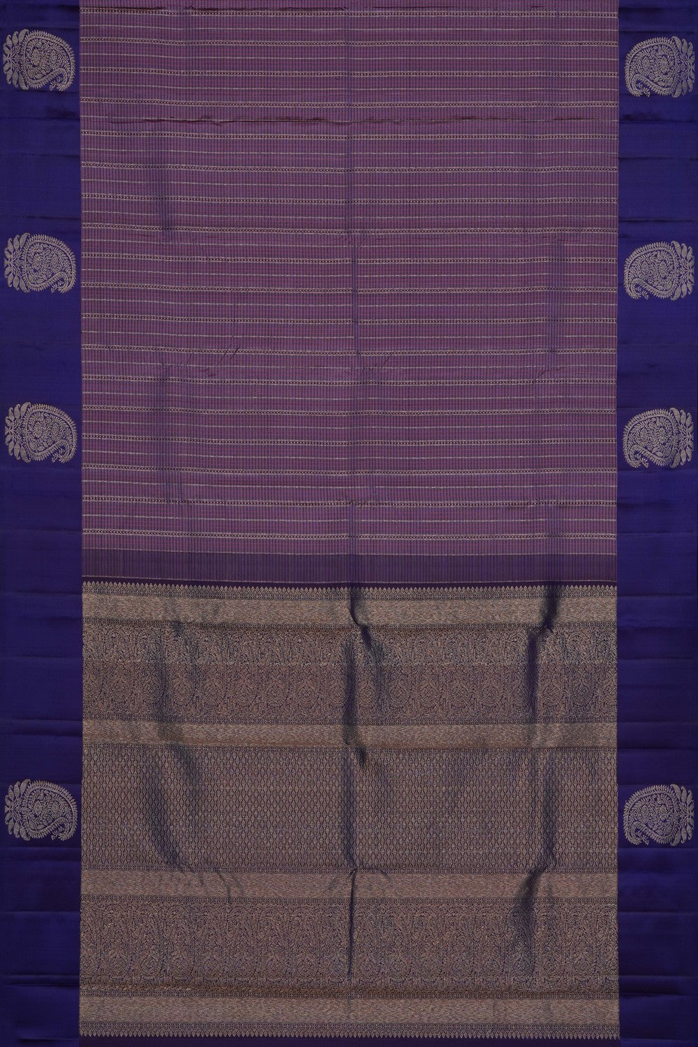 Image of Purple Arani Silk Kattam Saree