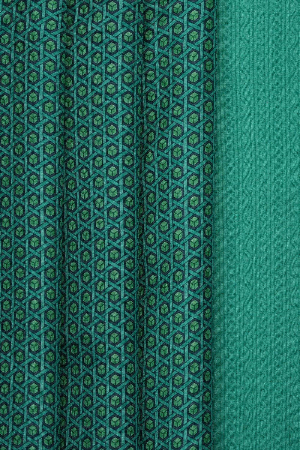 Image of Sea Green Printed Silk Saree