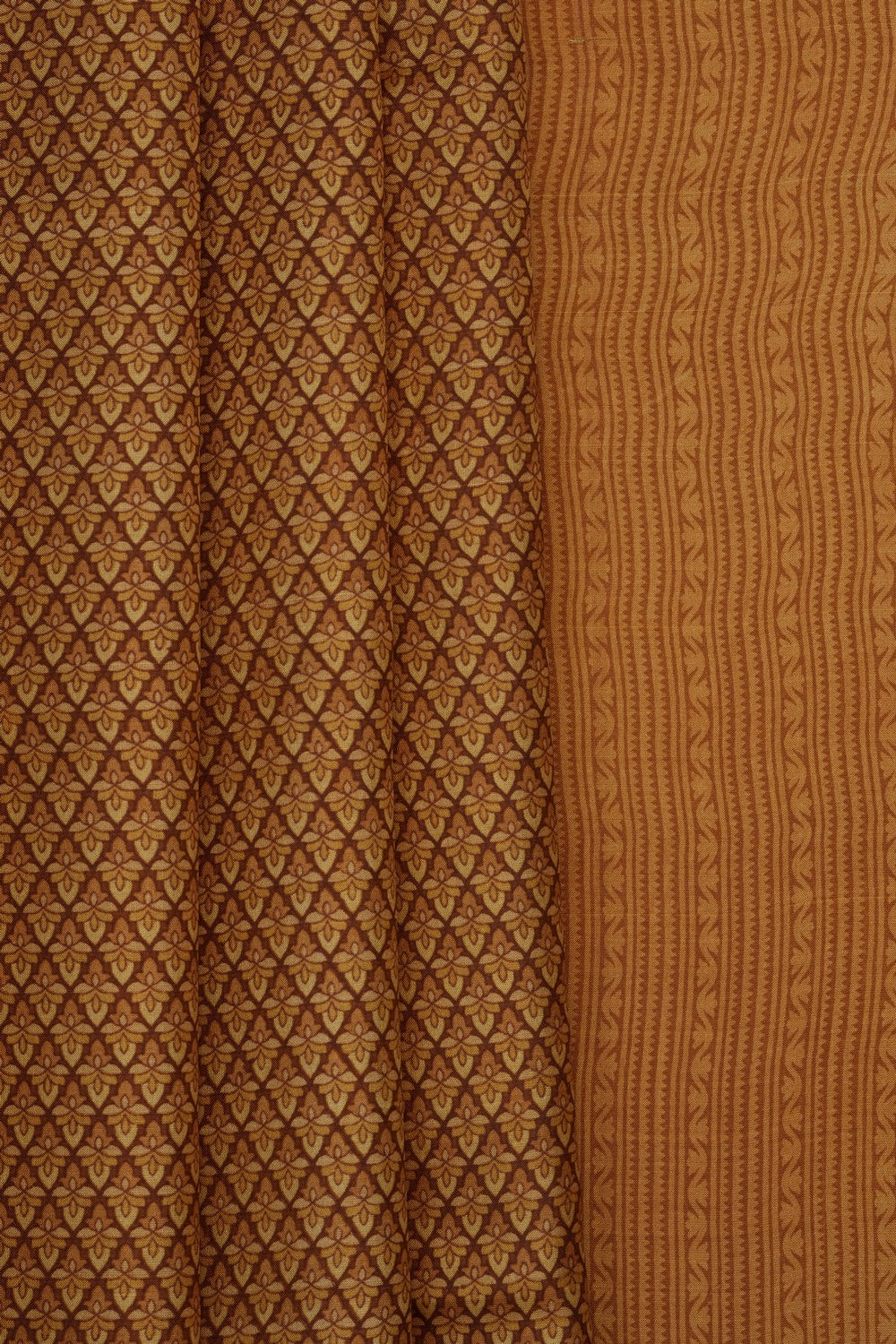 Image of Brown Printed Silk Saree