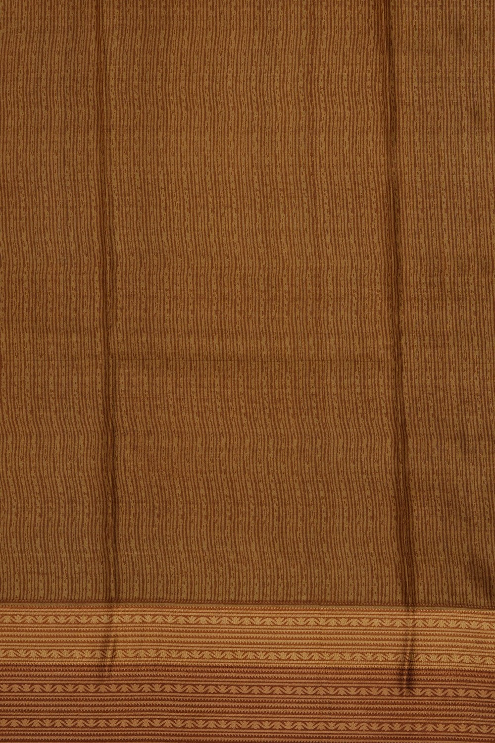 Image of Brown Printed Silk Saree